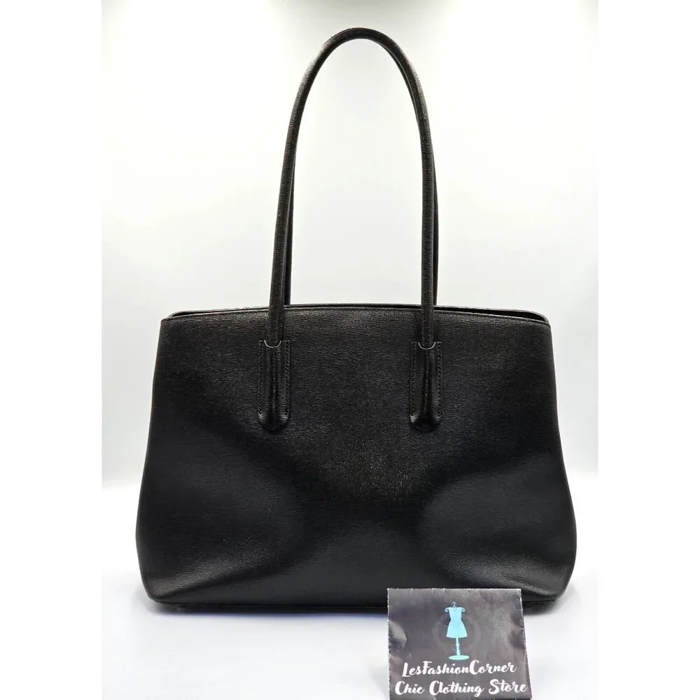Furla Women's Black Saffiano Leather  Tessa Tote  Shoulder Bag Size Large 2712 - Picture 9 of 16